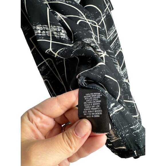 Mossimo Brand Tie Strap Blouse Black Small - Picture 3 of 5